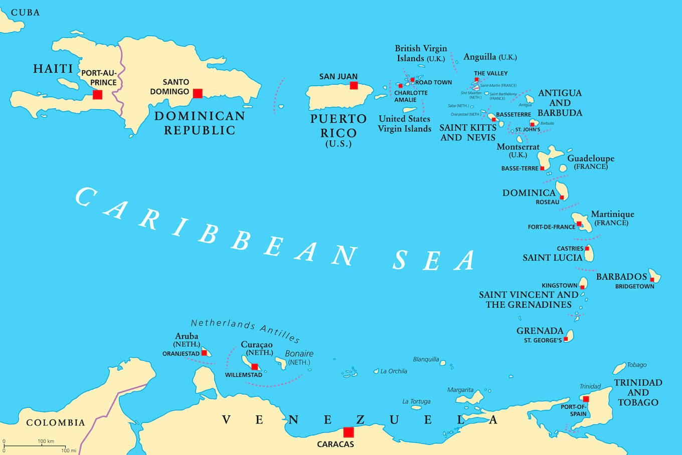 Map Of The Caribbean 